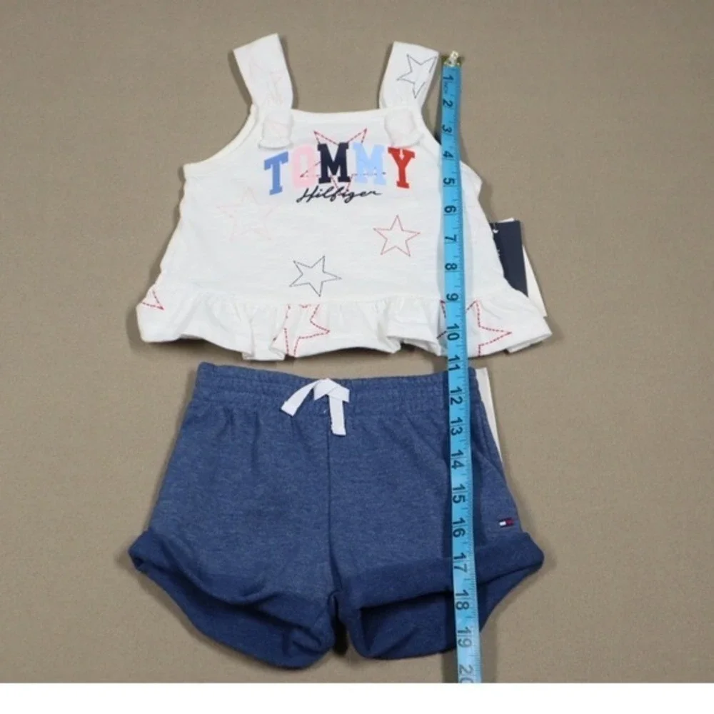 Tommy Hilfiger Baby Girls Stars Babydoll Tunic and Shorts Set - White - Size 12M